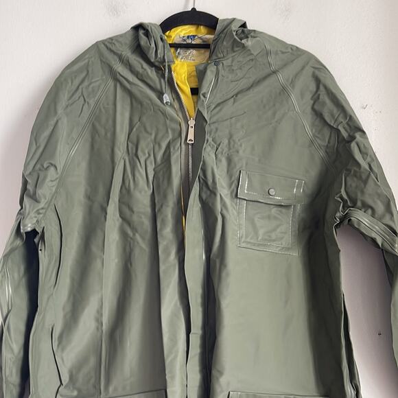 NWOT Weather-Rite full zip midi length hooded rain coat sz L - Picture 2 of 7